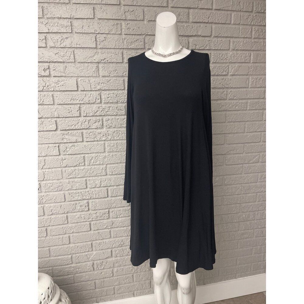 BLQ Women Black Long Sleeve Casual Jersey Dress Size 0 NWT
